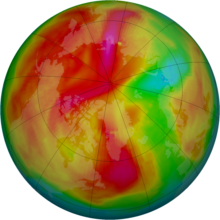 Arctic ozone map for 20 February 1979
